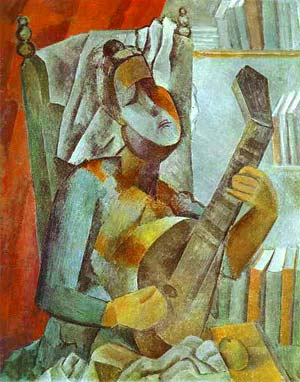 Пабло Пикассо Женщина, играющая на мандолине